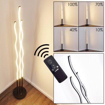 Mapleton Stehleuchte LED Schwarz, 3-flammig, Fernbedienung