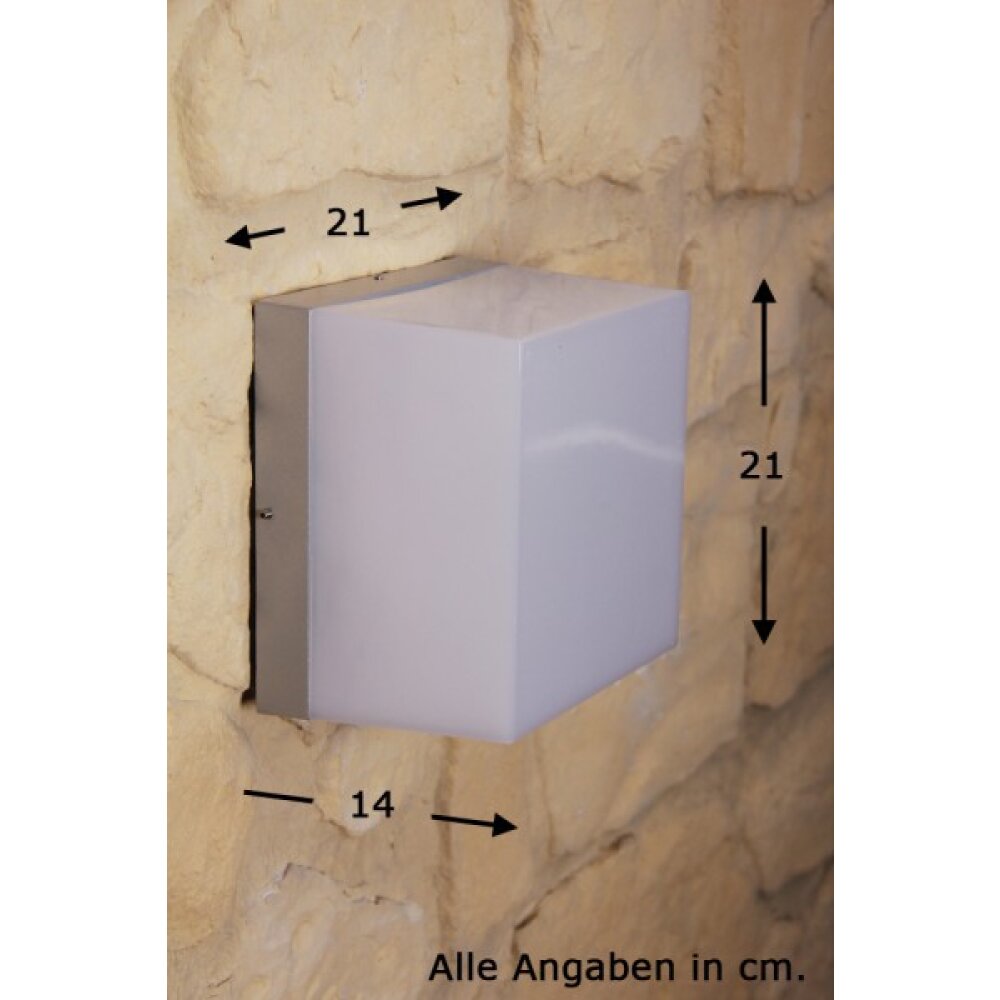 Konstsmide SANREO Außenwandleuchte Edelstahl, Grau, Weiß, 1-flammig main product photo