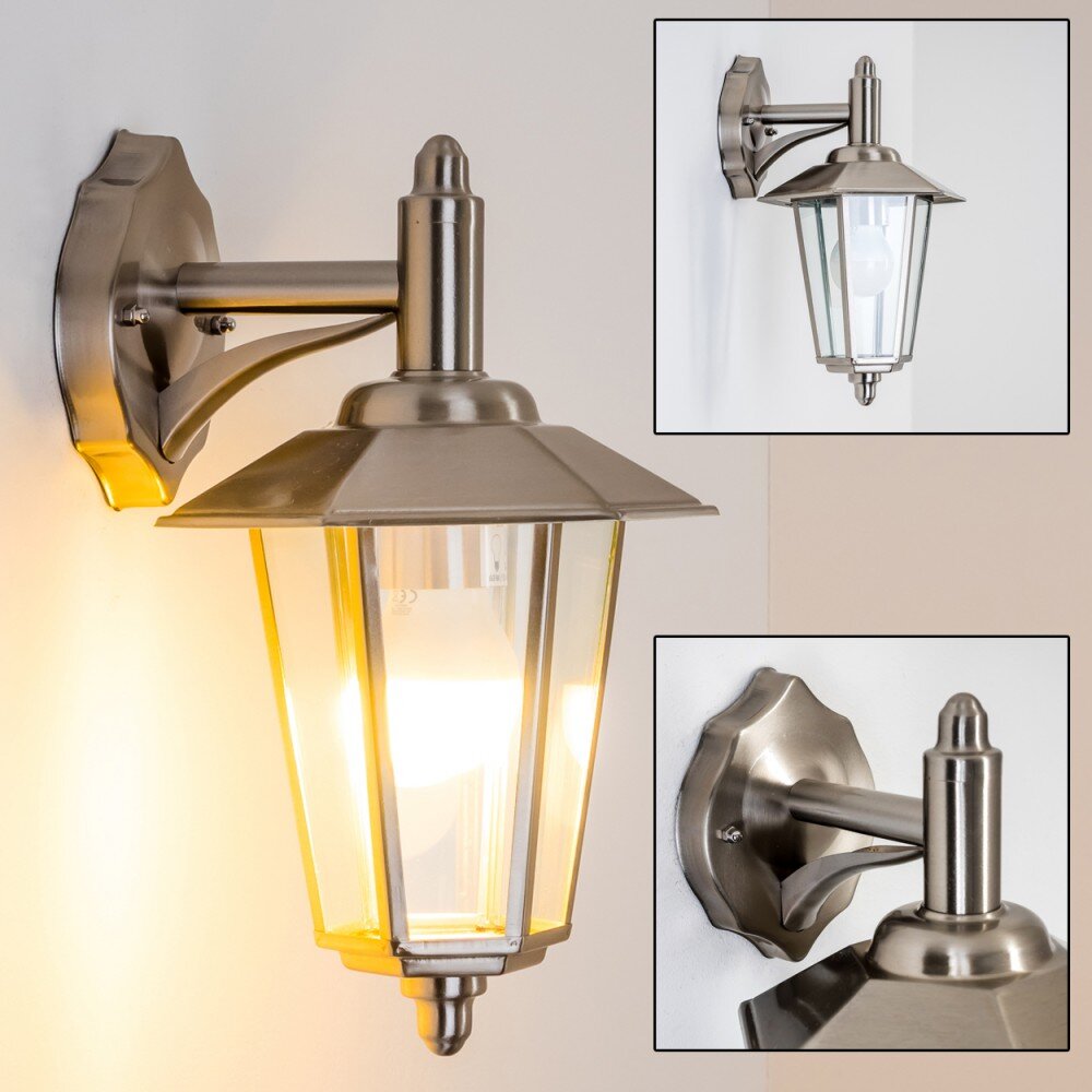 Moskau Außenwandleuchte Edelstahl, Transparent, Klar, 1-flammig main product photo