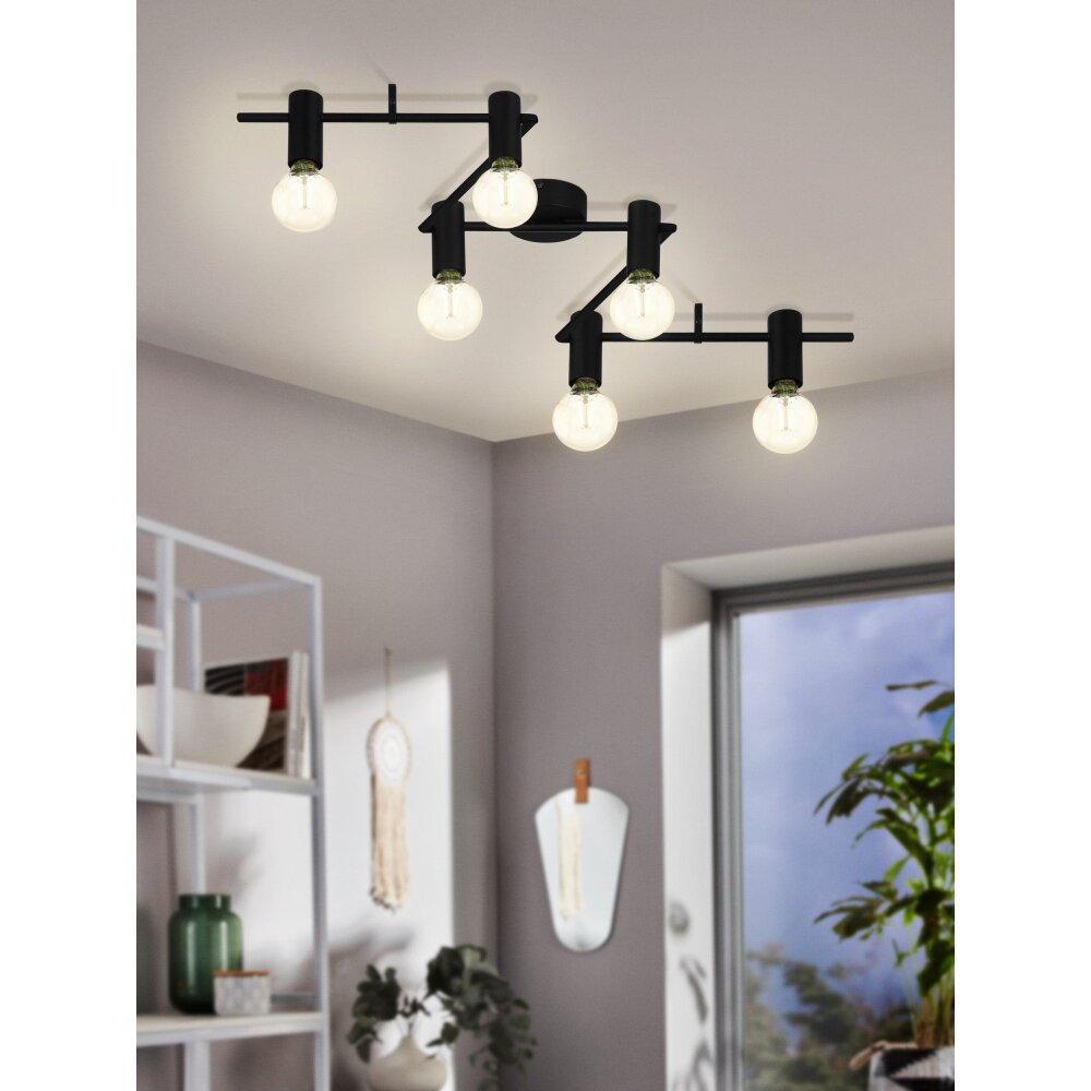 Eglo Leuchten PASSA RELLA Deckenleuchte Schwarz, 6-flammig main product photo