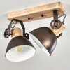 Orny Deckenleuchte Anthrazit, Holz hell, 2-flammig