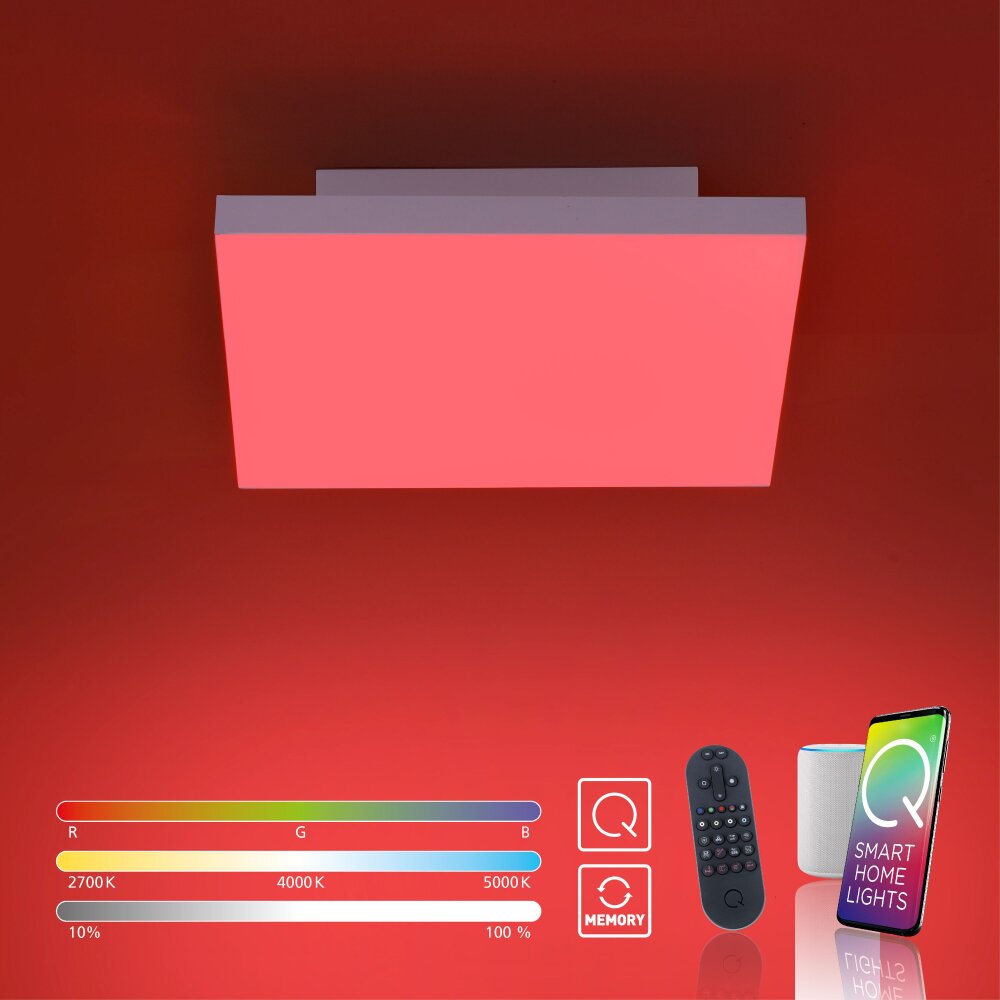 Paul Neuhaus Q-FRAMELESS LED Panel Weiß, 1-flammig, Fernbedienung, Farbwechsler main product photo
