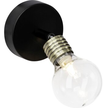 Brilliant Leuchten Bulb Wandspot Messing, Schwarz, 1-flammig