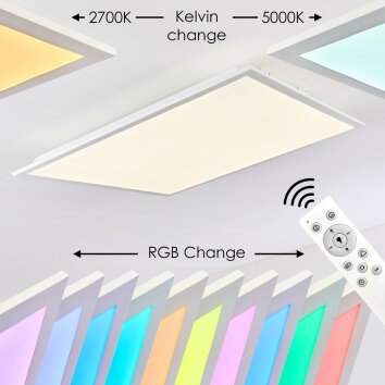 Antria Deckenpanel LED Weiß, 1-flammig, Fernbedienung, Farbwechsler