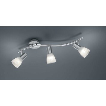 LED Stehleuchte Leuchten FREDDY Trio 424810207 Nickel-Matt