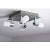 Trio Leuchten CLAPTON Deckenleuchte LED Aluminium, Chrom, Edelstahl, 4-flammig