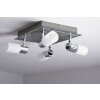 Trio Leuchten CLAPTON Deckenleuchte LED Aluminium, Chrom, Edelstahl, 4-flammig