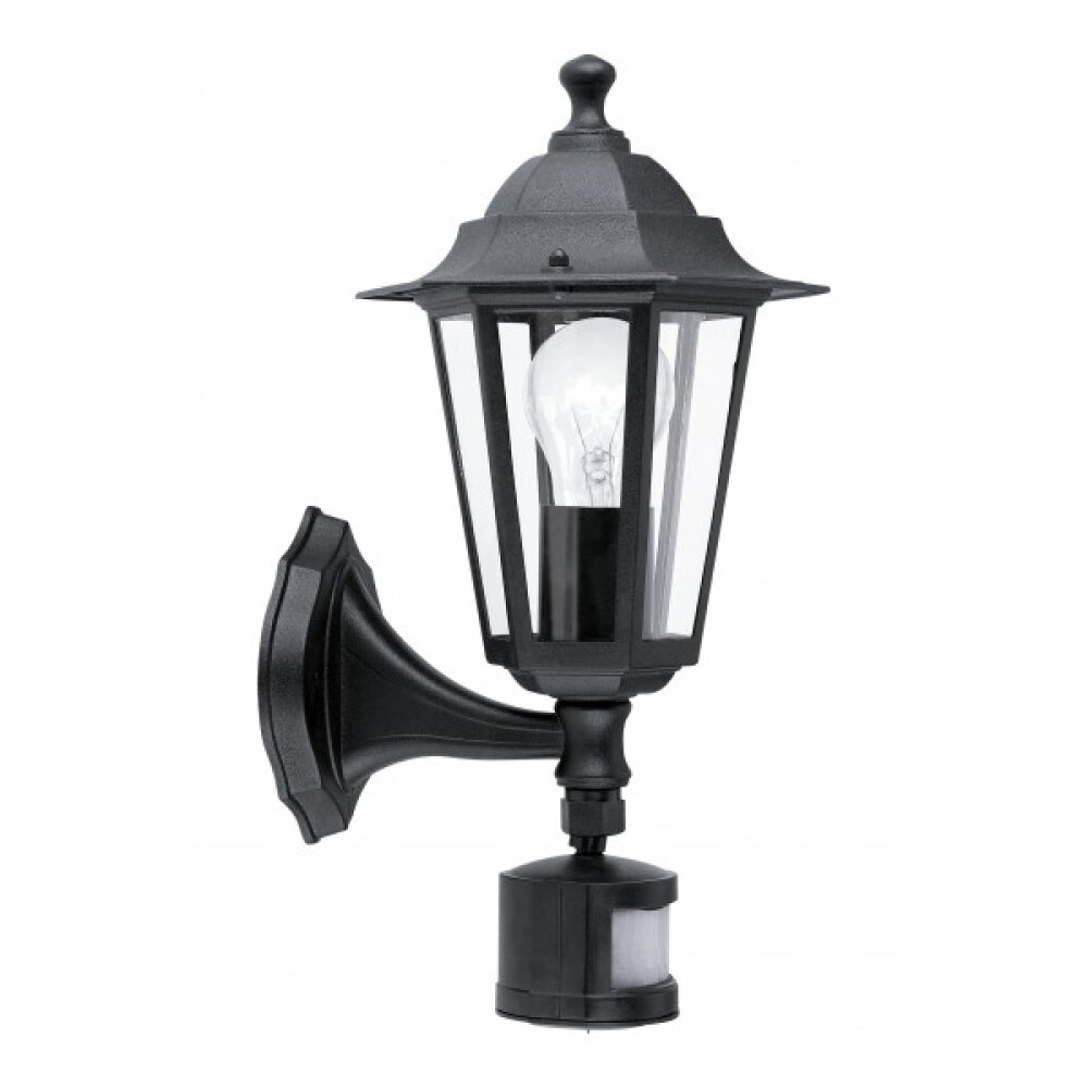 Eglo LATERNA Außenwandleuchte Schwarz, 1-flammig, Bewegungsmelder main product photo