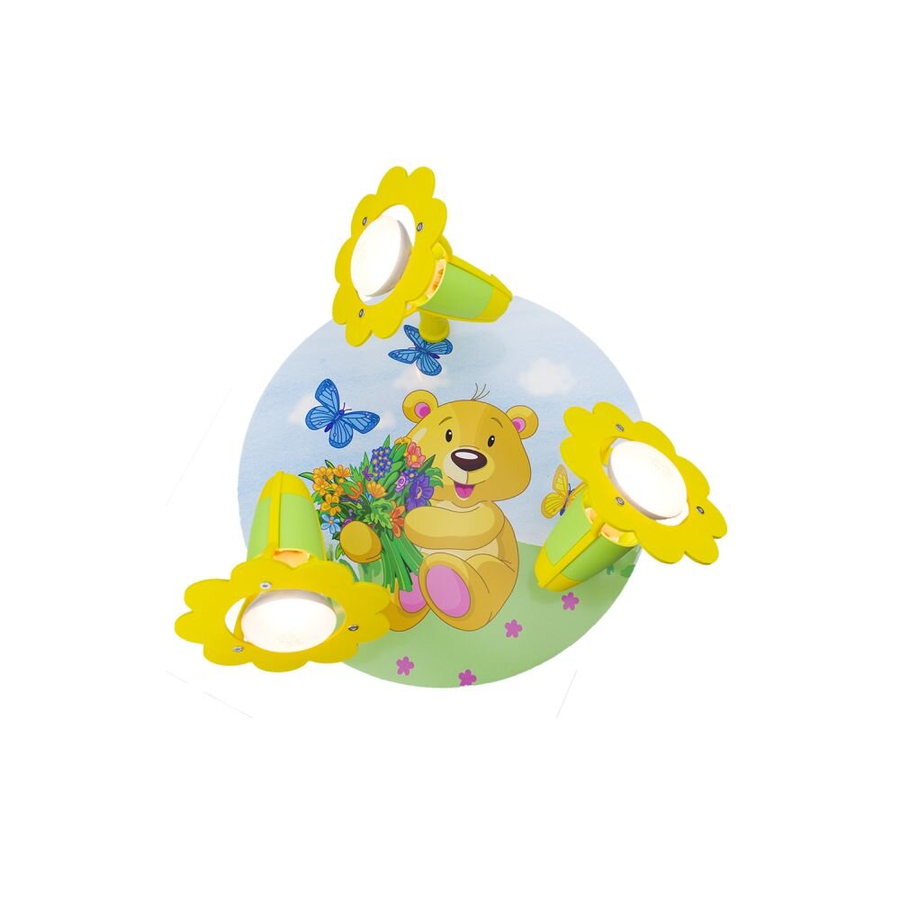 Elobra TEDDYBÄR Rondell Gelb, Grün, 3-flammig main product photo