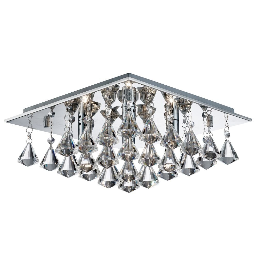 Searchlight HANNA Deckenleuchte Chrom, Transparent, Klar, 4-flammig main product photo