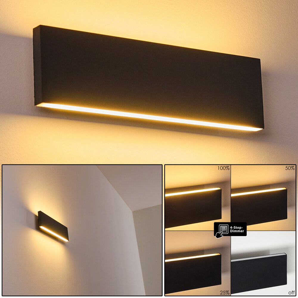 Obion Wandleuchte LED Anthrazit, 2-flammig main product photo