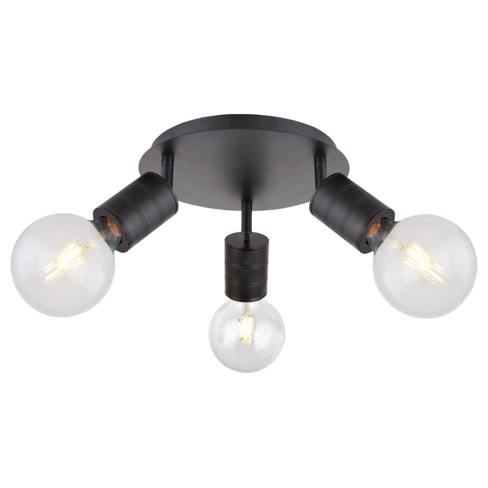 Globo HERMINE Strahler Schwarz, 3-flammig main product photo