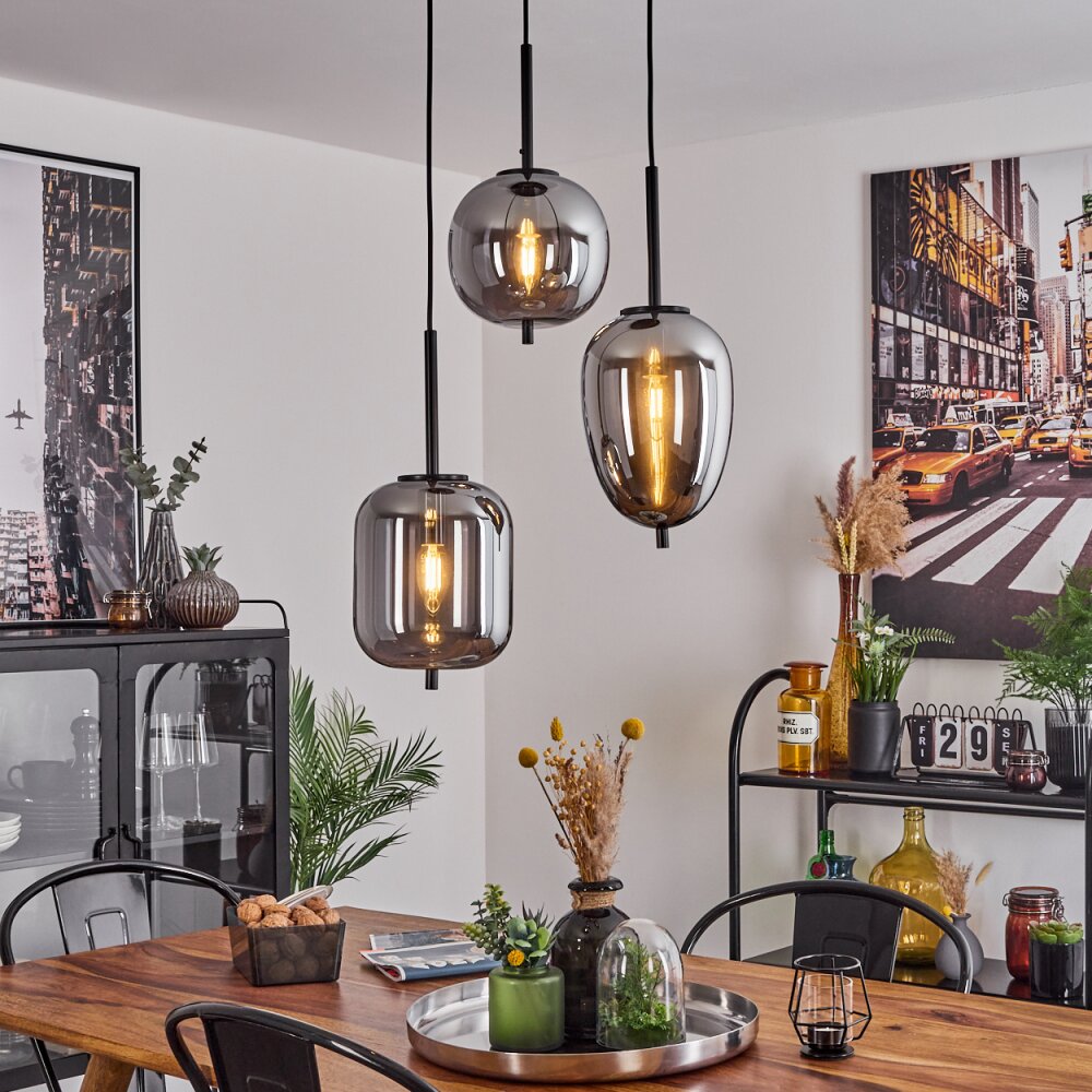 Verbania Hängeleuchte Schwarz, 3-flammig main product photo