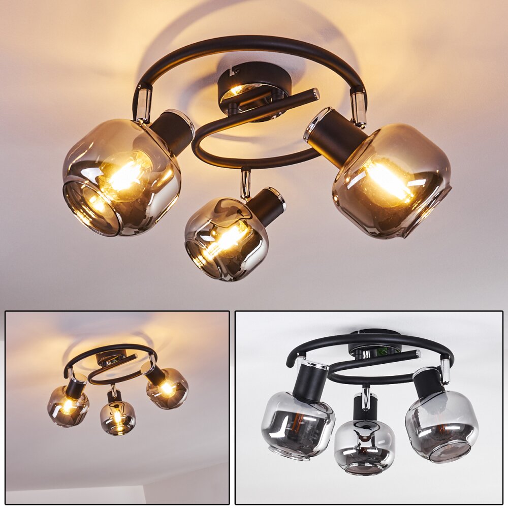 Lexington Deckenleuchte Chrom, Schwarz, 3-flammig main product photo