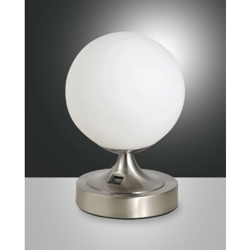 Fabas Luce Perla Tischleuchten Nickel glänzend, 1-flammig Fabas Luce Perla Tischleuchten Nickel glänzend, 1-flammig