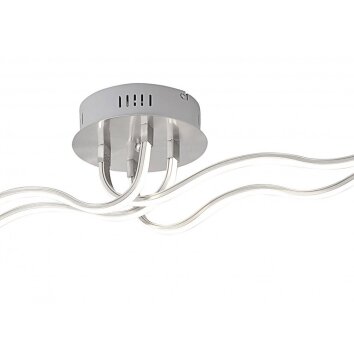 Deckenleuchte Leuchten 15166-55 Wave LED Direkt Nickel-Matt