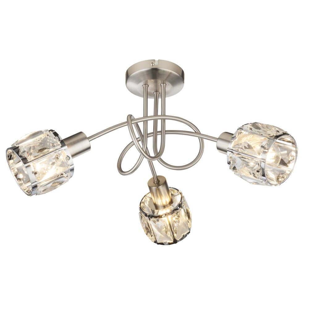 Globo Kris Deckenleuchte Nickel-Matt, 3-flammig main product photo