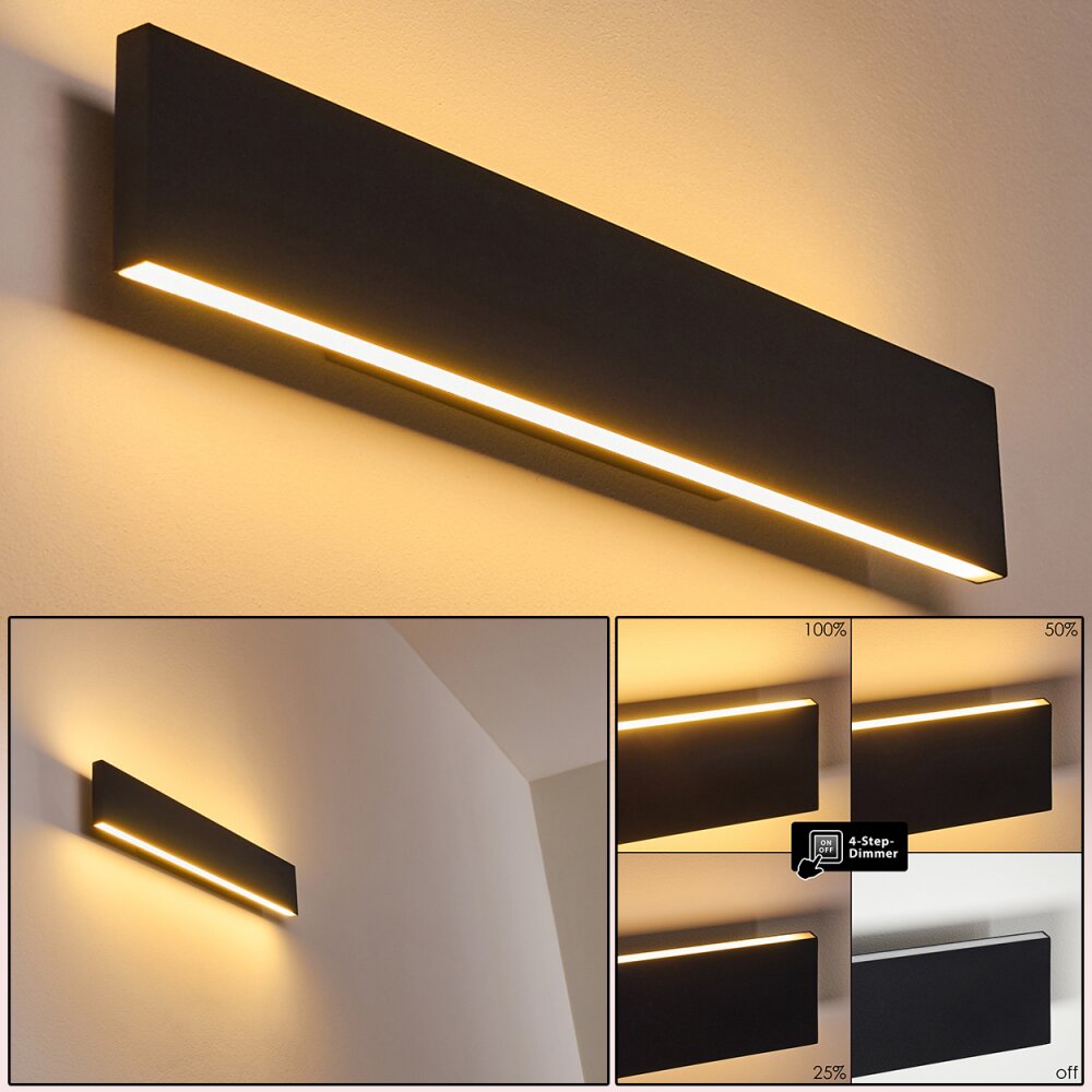 Obion Wandleuchte LED Schwarz, 2-flammig main product photo